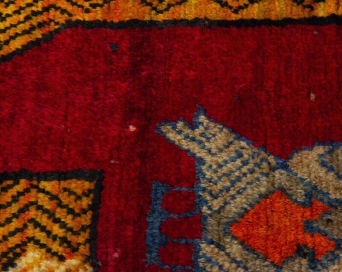 late 20th century middle eastern hand knotted wool tiger pictorial tribal red rug 5