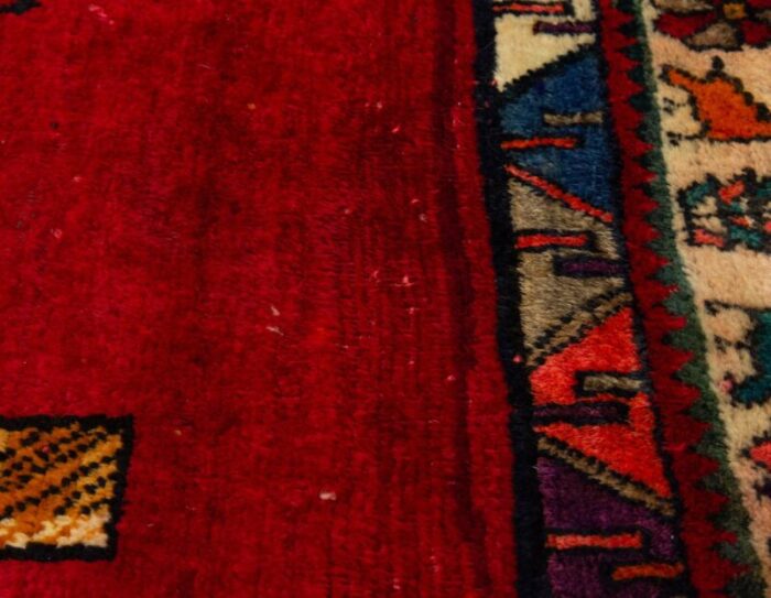 late 20th century middle eastern hand knotted wool tiger pictorial tribal red rug 8