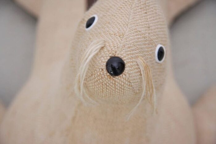 leather and jute therapeutic toy seal by renate muller 1970s 4