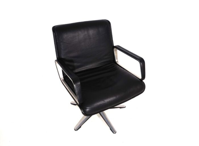 leather dining room conference chair from delta design 1960s 4191