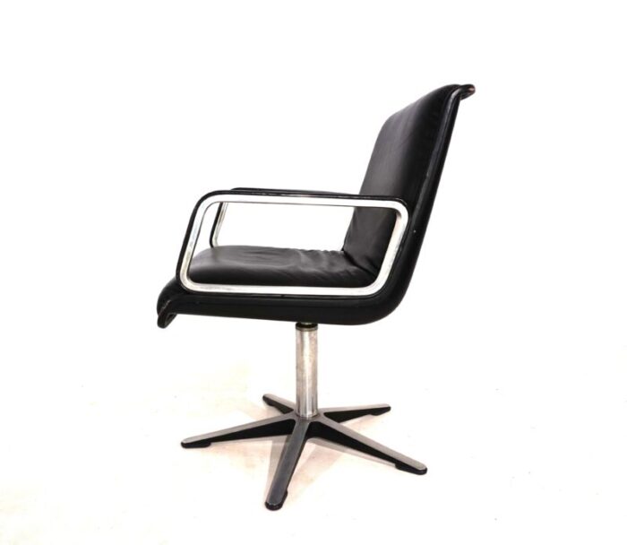 leather dining room conference chair from delta design 1960s 8751