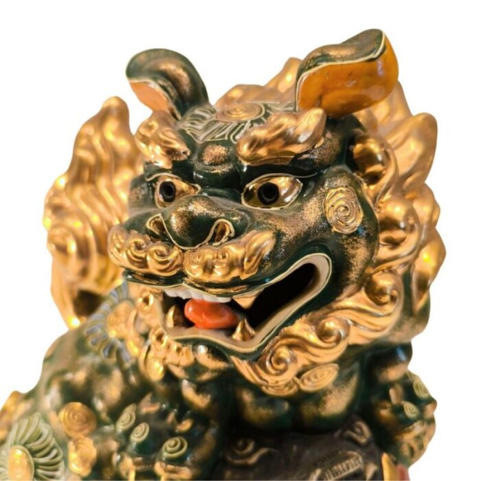 lion of foo figurine in porcelain japan 20th century 0744