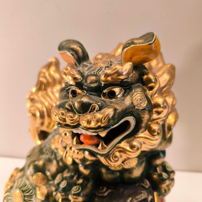 lion of foo figurine in porcelain japan 20th century 2713