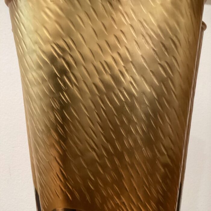 lobjet handcrafted fluted vase dualite in hand forged stainless steel and 24 k gold finish france 5833