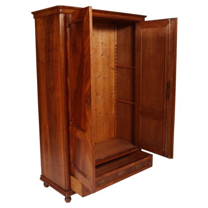 louis philippe walnut bookshelf cabinet italy 1850s 2215