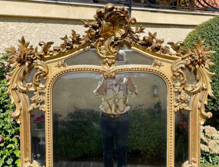 louis xv rocaille style reservoir mirror in gilt wood and gilt plaster 2