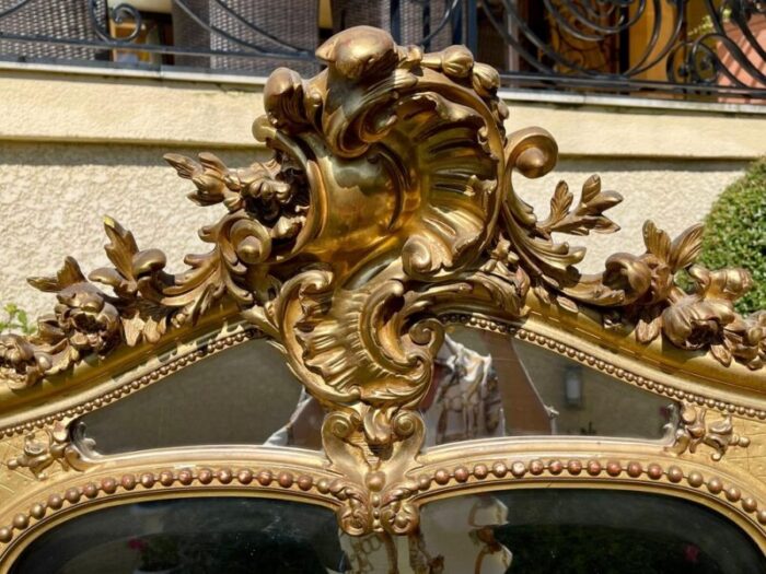 louis xv rocaille style reservoir mirror in gilt wood and gilt plaster 4