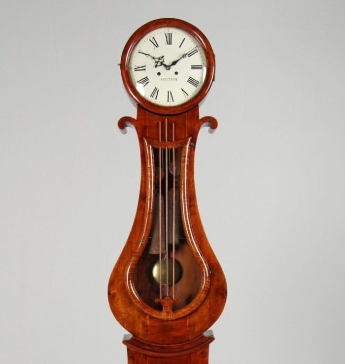 lyre longcase clock 1850s 5