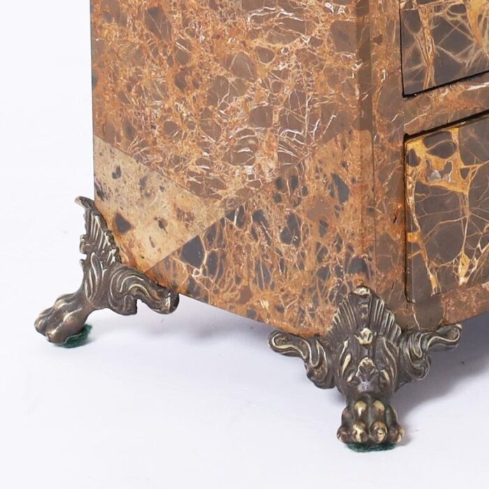 maitland smith bronze hippopotamus on a marble jewelry box 2442