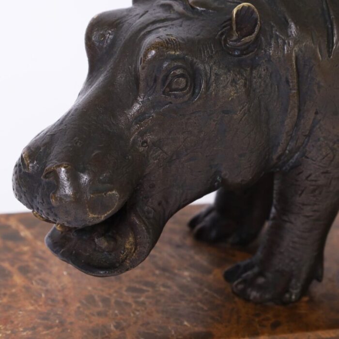 maitland smith bronze hippopotamus on a marble jewelry box 2548