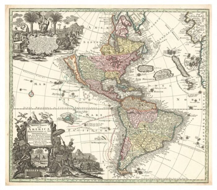 map of the americas with california as an island 1700s 1