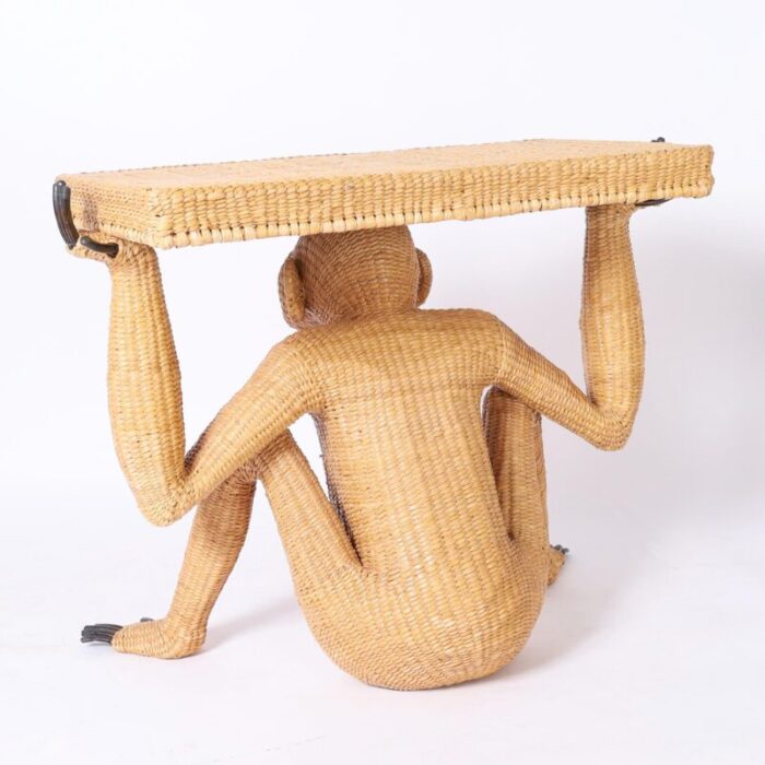 mario torres mid century wicker monkey console 2507