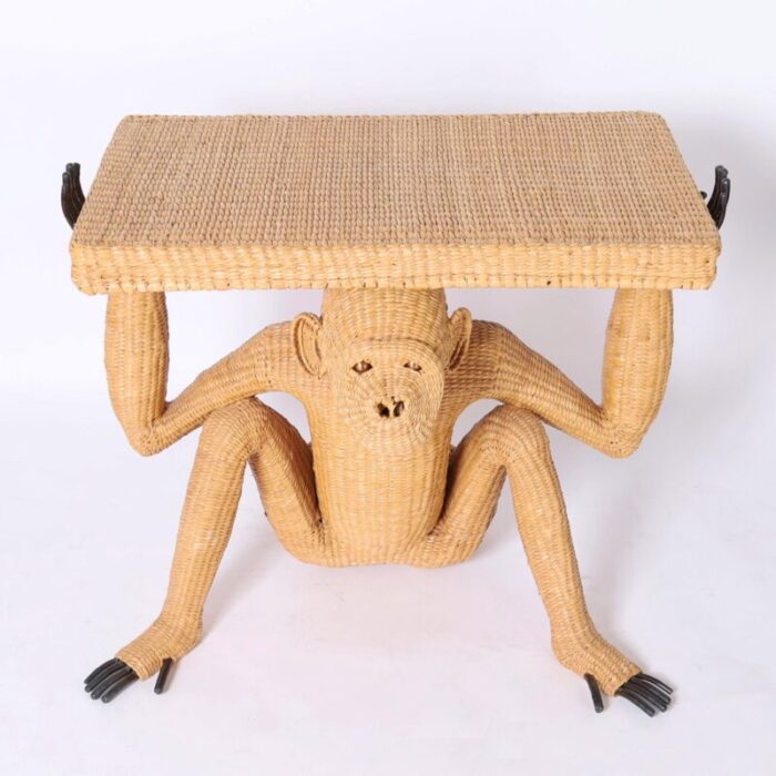 mario torres mid century wicker monkey console 7336