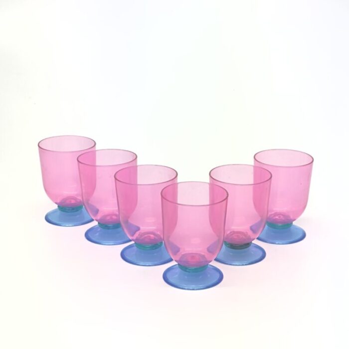 memphis style color blocked acrylic drinking glasses set of 6 3658