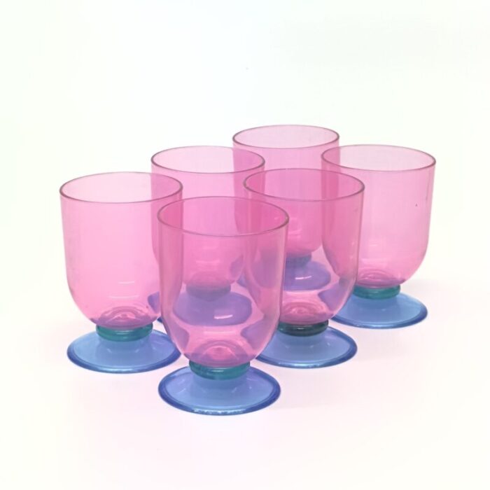 memphis style color blocked acrylic drinking glasses set of 6 4000