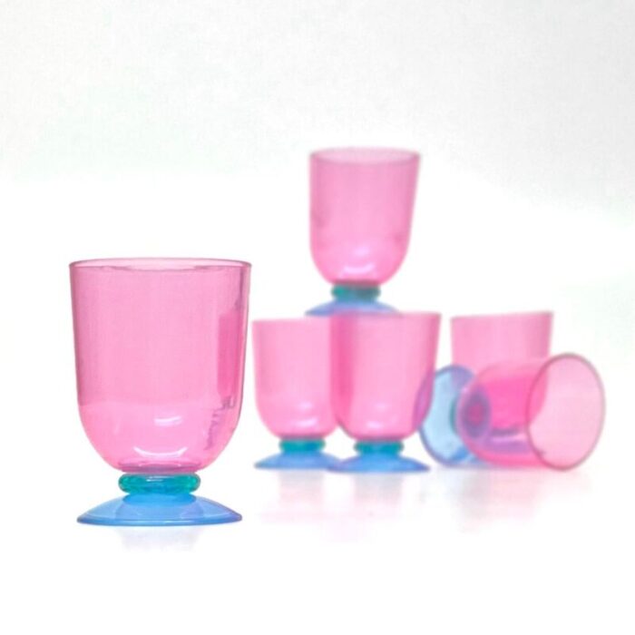 memphis style color blocked acrylic drinking glasses set of 6 4250