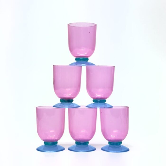 memphis style color blocked acrylic drinking glasses set of 6 8219