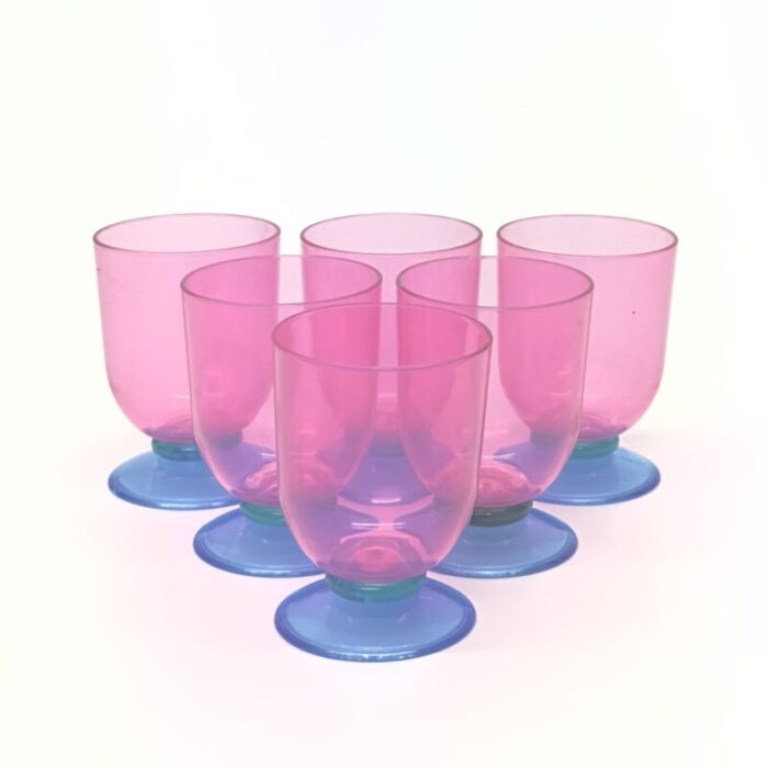 memphis style color blocked acrylic drinking glasses set of 6 9416