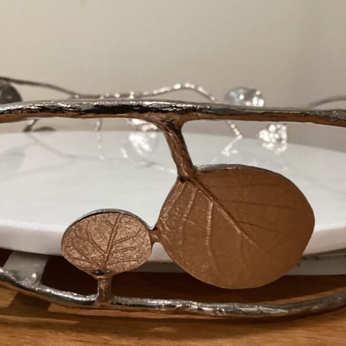 michael aram botanical leaf collection reversible dessert platepie stand 9832