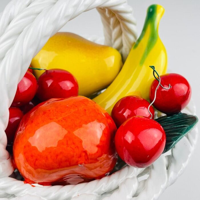 mid 20th century italian ceramic fruit basket 1970s 9981