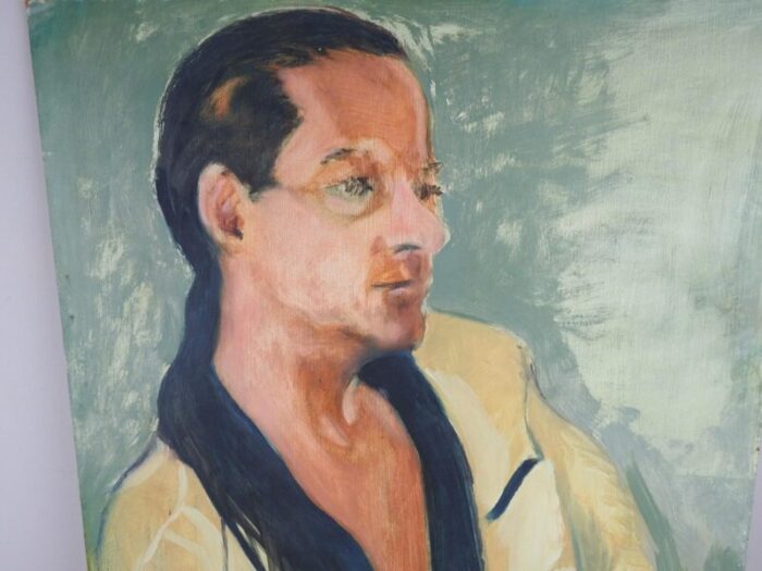 mid 20th century portrait of man in robe painting 5262