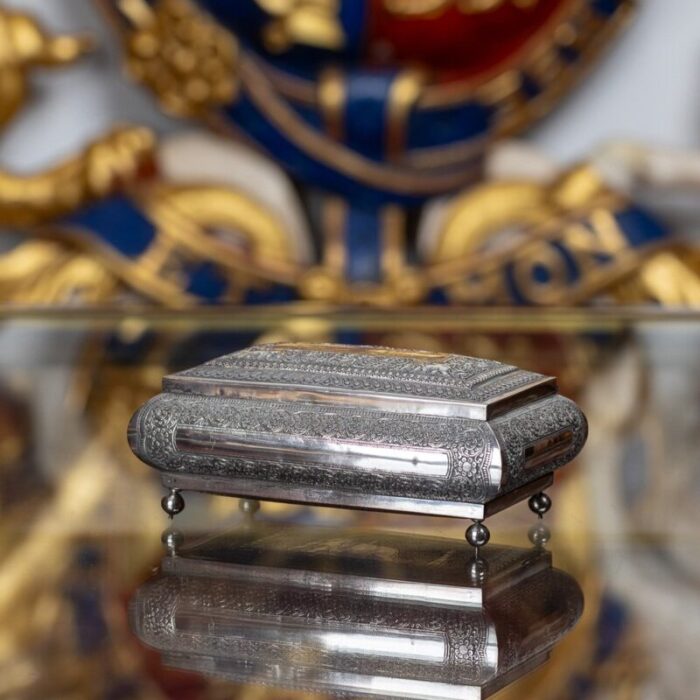 mid 20th century sri lankan silver repousse box colombo 1930s 31