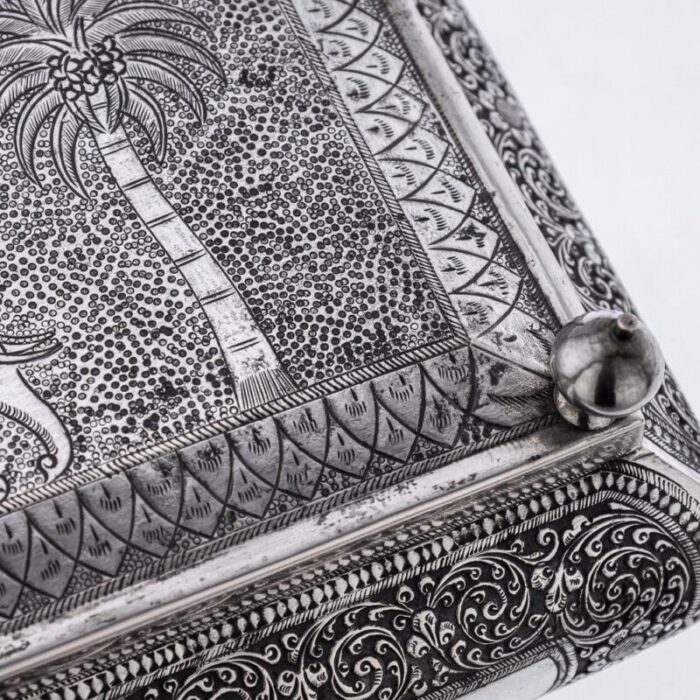 mid 20th century sri lankan silver repousse box colombo 1930s 7