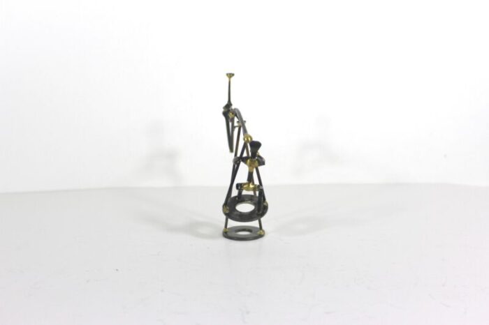 mid 20th century vintage handmade kinetic sculpture acrobats seesaw small metal art 4435