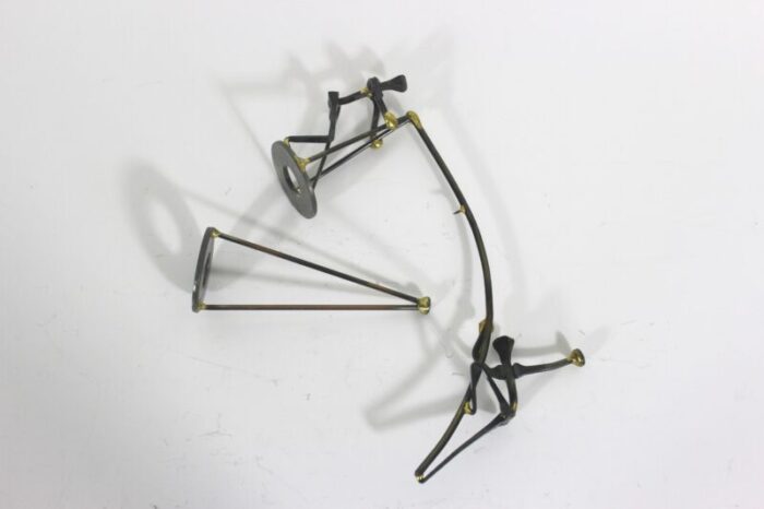 mid 20th century vintage handmade kinetic sculpture acrobats seesaw small metal art 4626