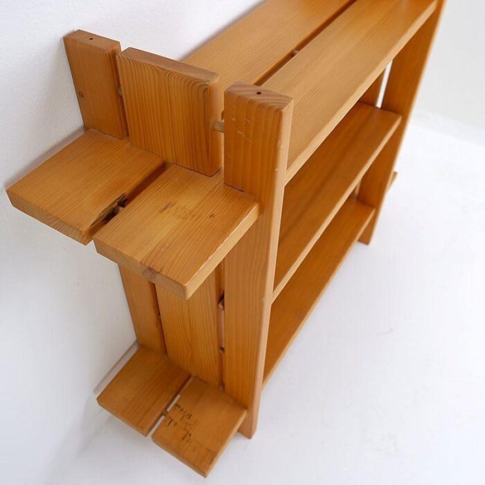 mid century blond elm shelf by roland haeusler for maison regain 2849