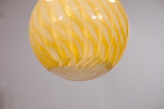 mid century bowl pendant light in murano glass for venini italy 1960s 6892