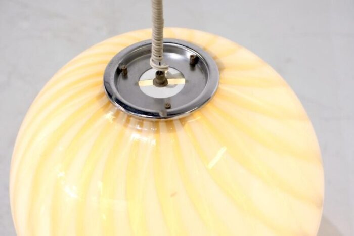 mid century bowl pendant light in murano glass for venini italy 1960s 6982