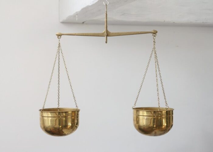 mid century brass scale 1