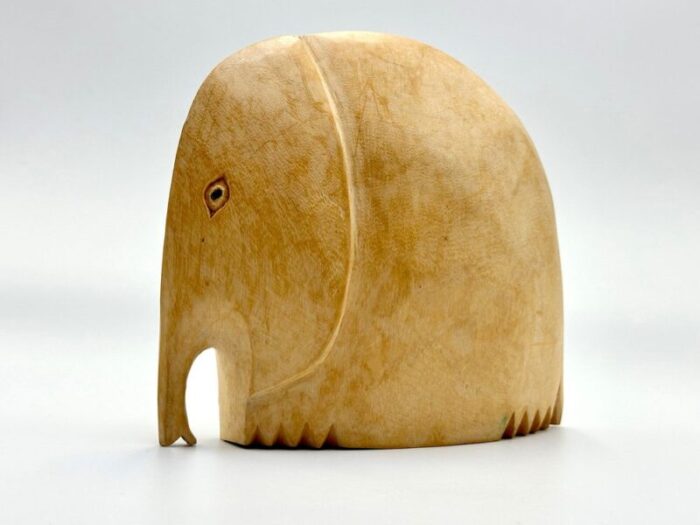 mid century carved baby elephant 1960s 6