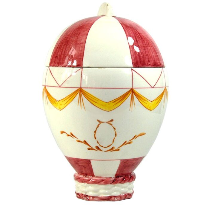 mid century ceramic montgolfier balloon jar from mancer 1960s 1