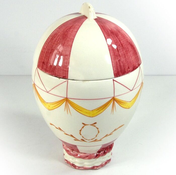 mid century ceramic montgolfier balloon jar from mancer 1960s 2