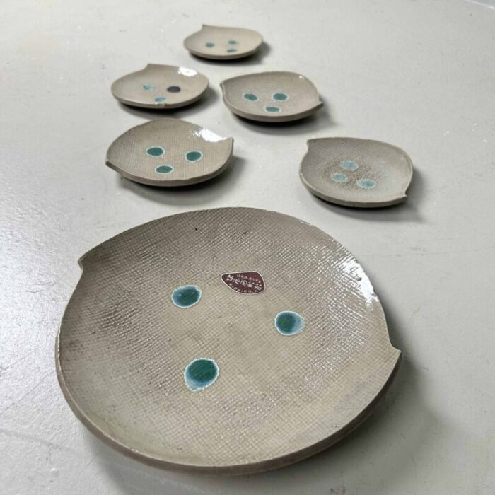 mid century ceramic plates by mashiko yaki japan 1960s set of 6 1