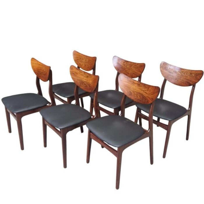 mid century chairs in the style of hp hansen set of 6 1525