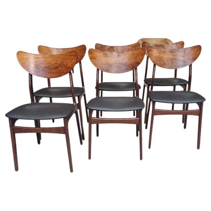 mid century chairs in the style of hp hansen set of 6 4032