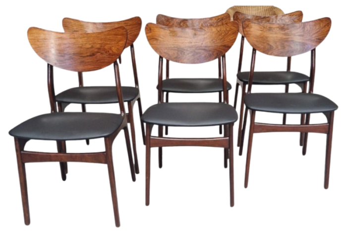 mid century chairs in the style of hp hansen set of 6 9673