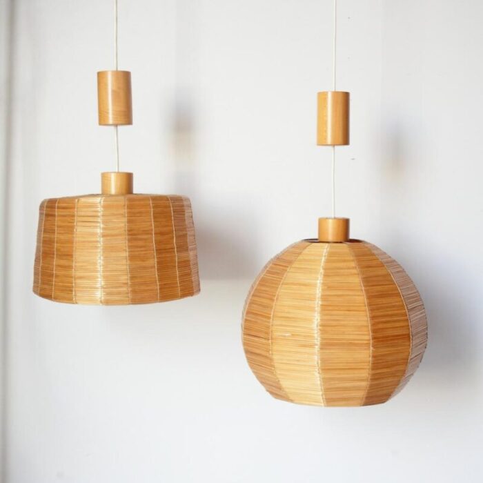 mid century czechoslovakian pendant lights by stanislav kucera for uluv 1970s set of 2 3725