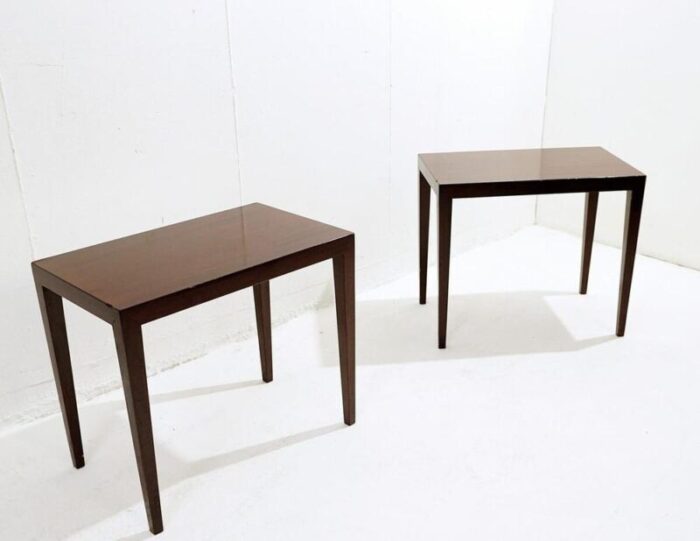 mid century danish side tables attributed to severin hansen for haslev furniture 1960s set of 2 1246