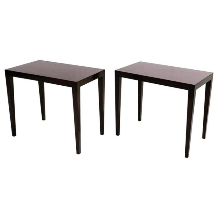 mid century danish side tables attributed to severin hansen for haslev furniture 1960s set of 2 3191