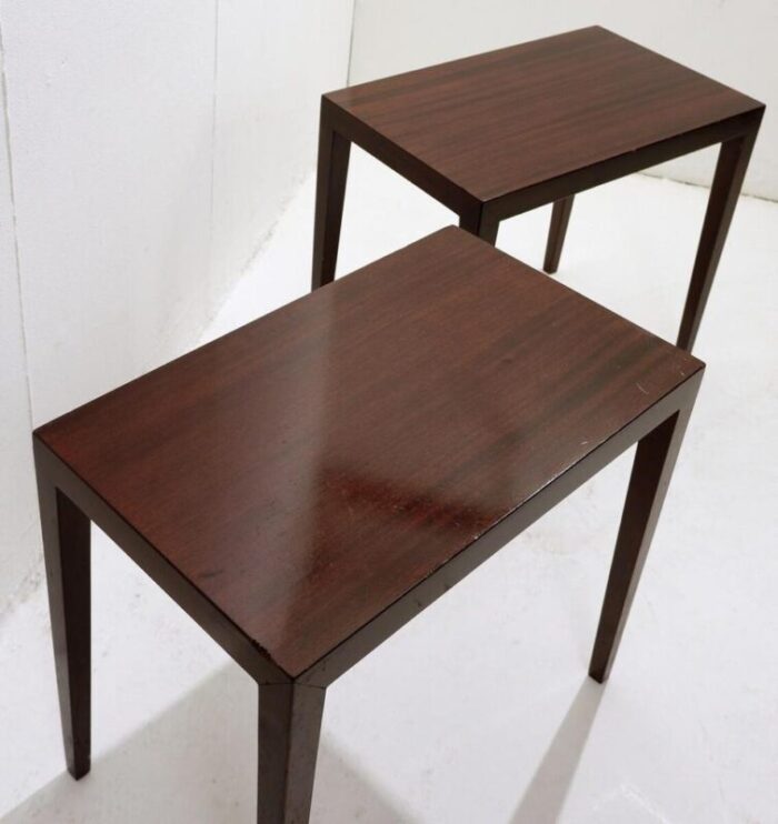 mid century danish side tables attributed to severin hansen for haslev furniture 1960s set of 2 6666