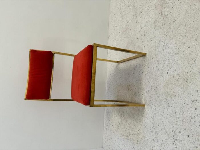 mid century dining chairs with gilded metal feet 1970s set of 6 0335