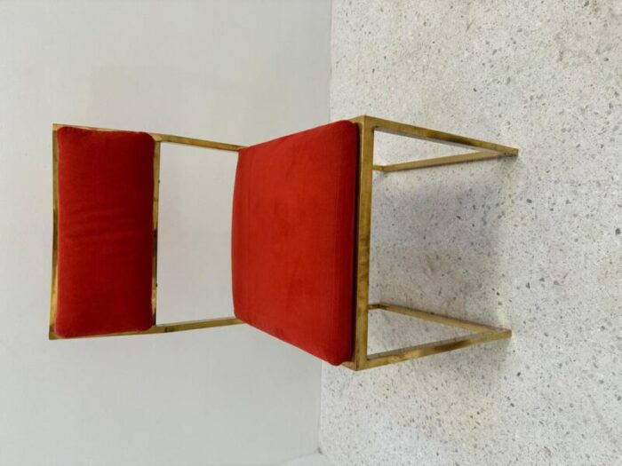 mid century dining chairs with gilded metal feet 1970s set of 6 4525