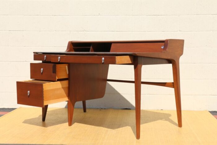 mid century executive desk by john van koert for drexel 5740