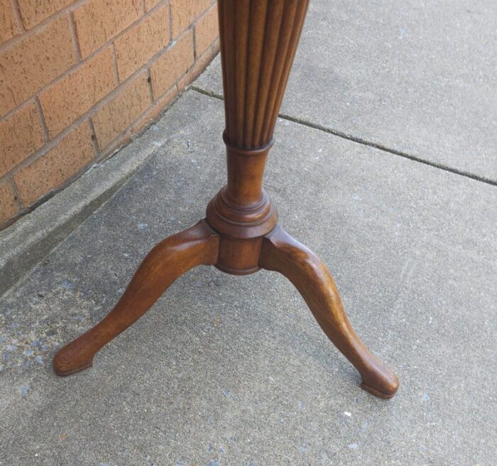 mid century french mahogany marble top galleried gueridon table 3260