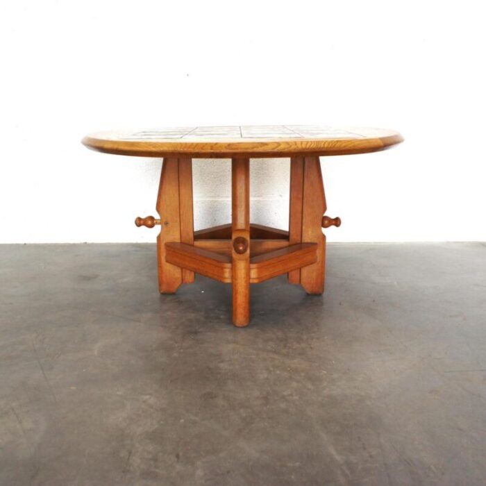 mid century height adjustable model ladislas dining table attributed to guillerme et chambron 1970s 5676