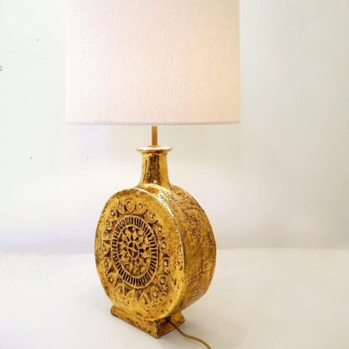 mid century italian gold ceramic table lamp 3617